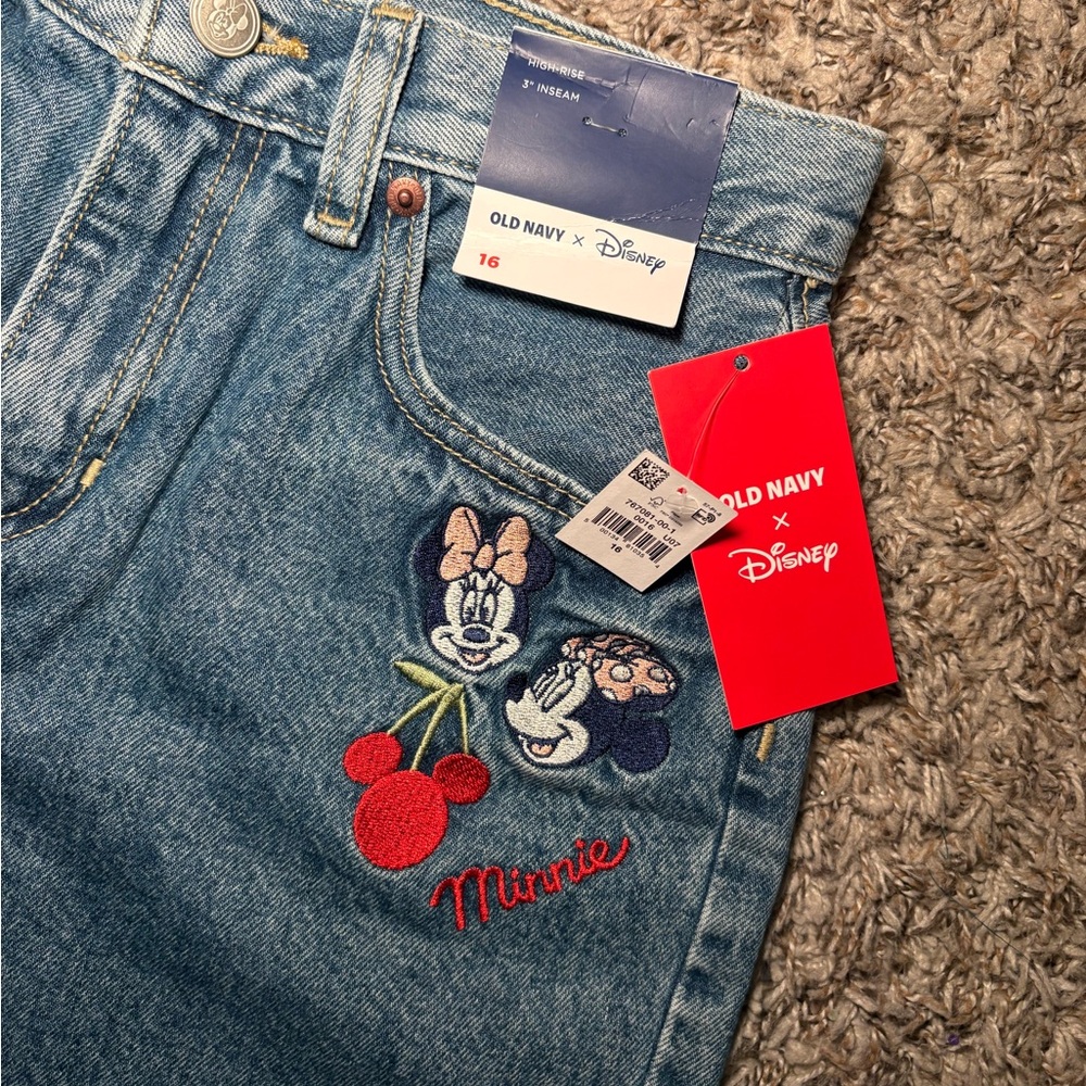 Minnie Mouse Embroidered Denim Shorts - Blue - Picture 5 of 8